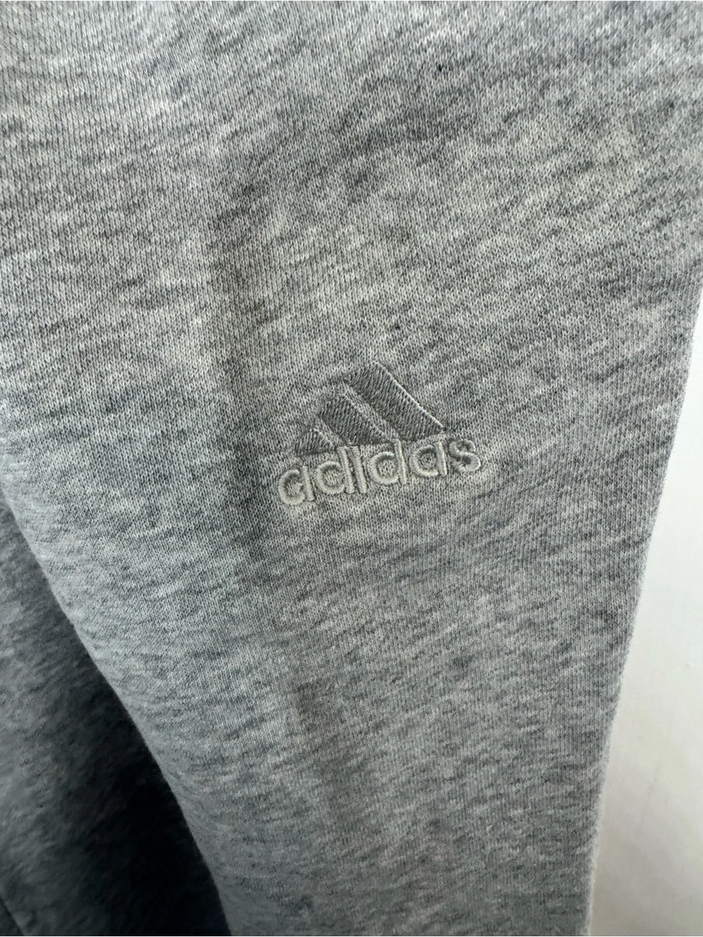 adidas Light Gray Men's Fleece Joggers with Logo